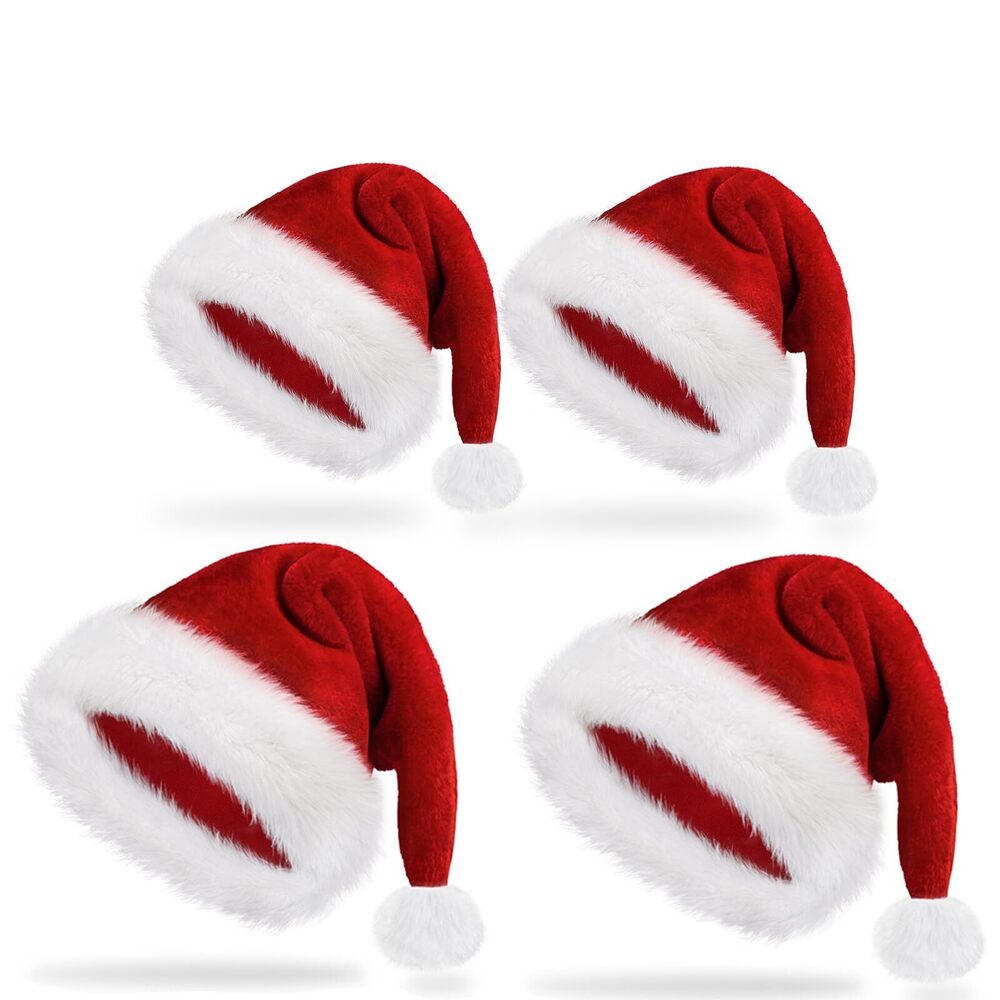 6923 Santa Hat Christmas Hats for Adults Kids, Holiday Unisex Velvet